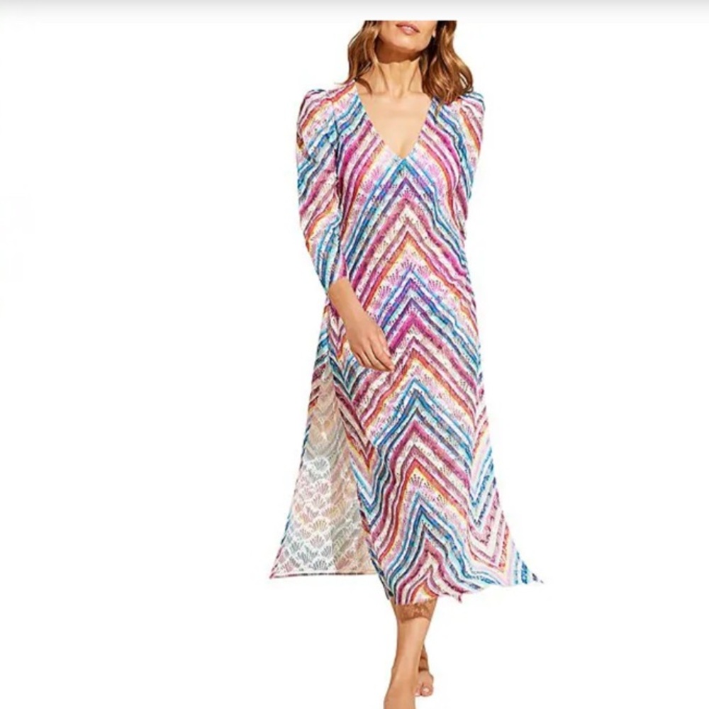 NWT Stylest  Sz M Rainbow Gradient Lace Cover-up